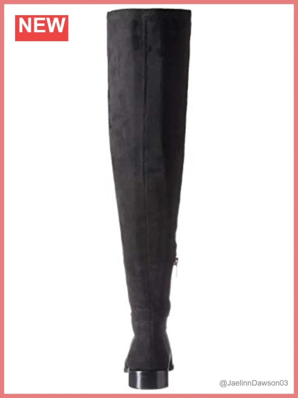 Over The Knee Faux Suede Block Heel Boots Comfortable Stretch